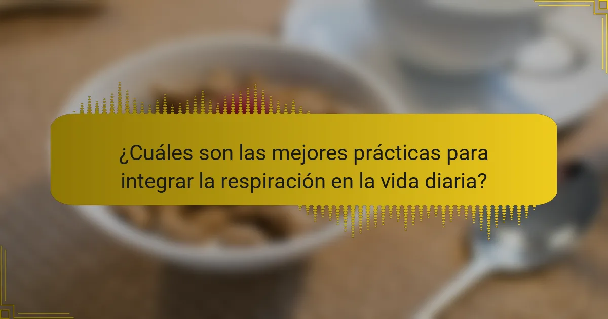 ¿Cuáles son las mejores prácticas para integrar la respiración en la vida diaria?