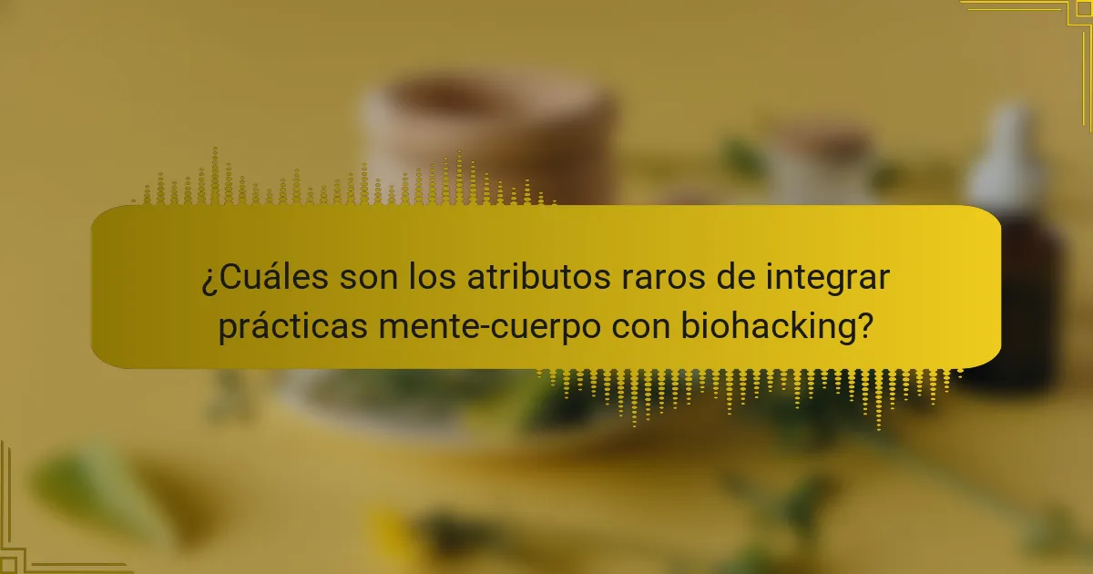¿Cuáles son los atributos raros de integrar prácticas mente-cuerpo con biohacking?