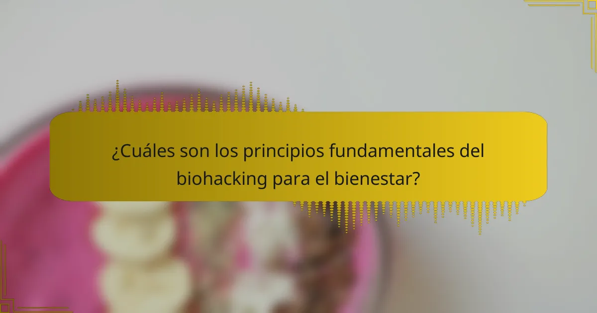 ¿Cuáles son los principios fundamentales del biohacking para el bienestar?